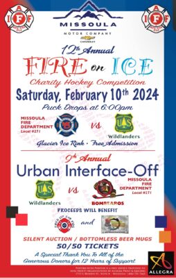 Fire on ice fundraiser flyer